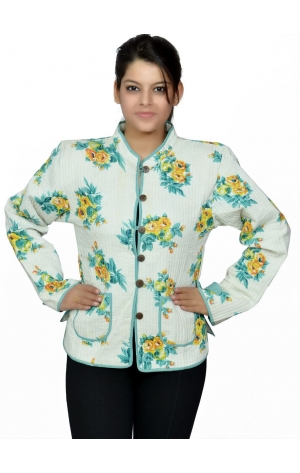 FLORAL PRINTED WHITE JACKET