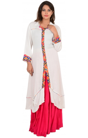 WHITE LONG KURTI