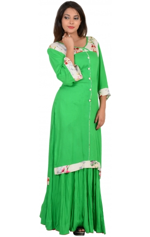 LONG GREEN KURTI