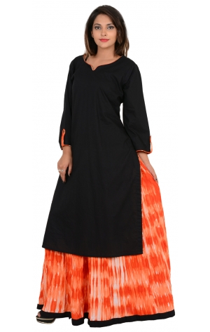 LONG BLACK  KURTI