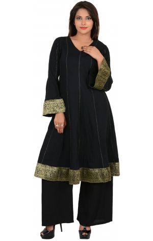 BLACK FLARED KURTI