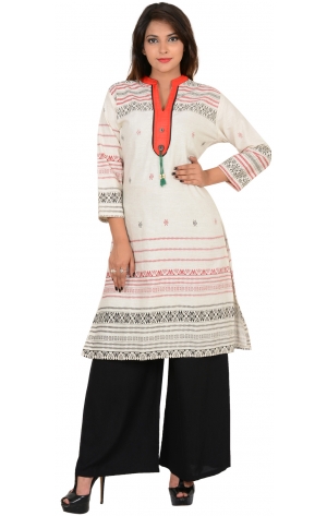 COTTON KURTI WITH BLOCK PRINT