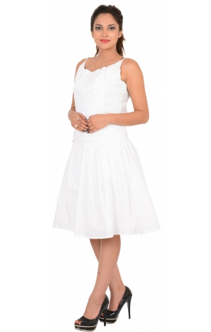 WHITE RUSHING DRESS