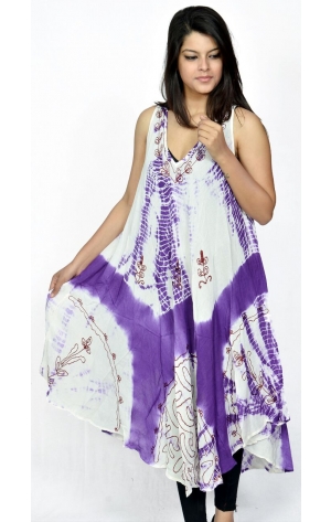  RAYON TIE DYE SUNDRESS WITH AARI TARI WORK